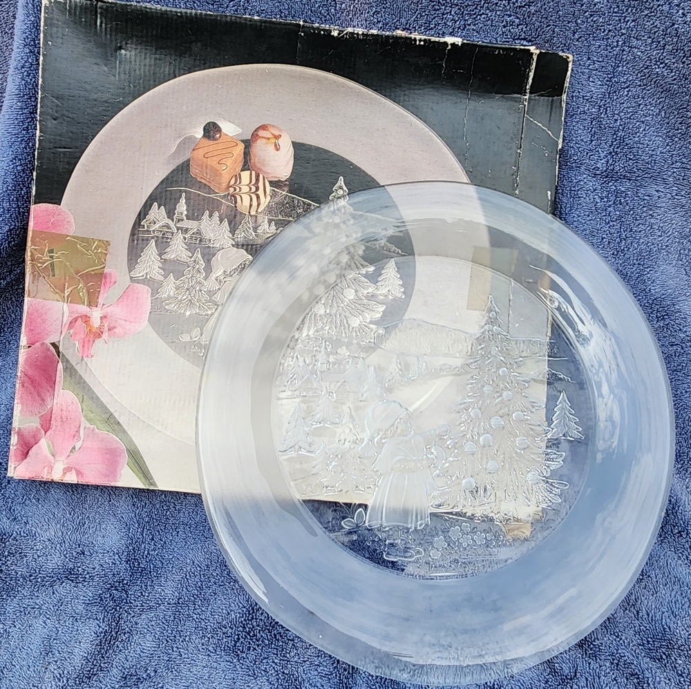 VTG Walther Glas Glass Christmas Tree Platter Germany